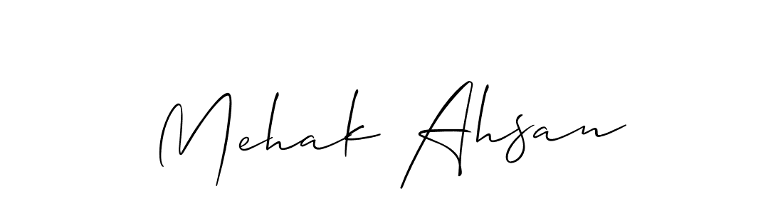 Allison_Script is a professional signature style that is perfect for those who want to add a touch of class to their signature. It is also a great choice for those who want to make their signature more unique. Get Mehak Ahsan name to fancy signature for free. Mehak Ahsan signature style 2 images and pictures png