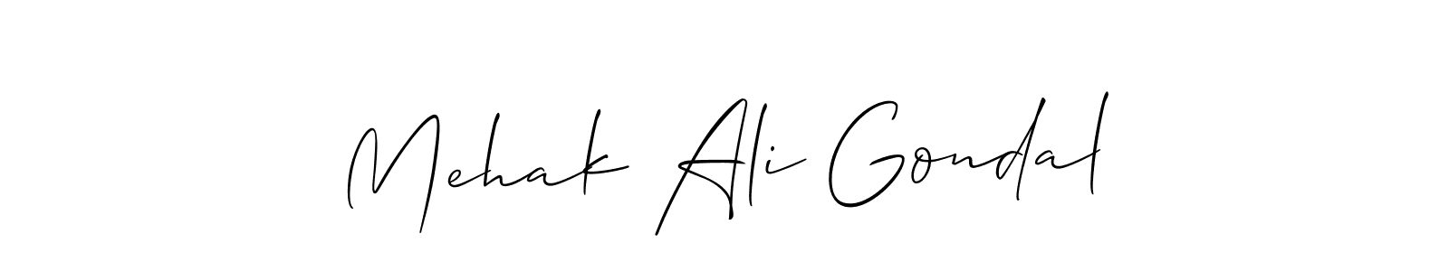 Make a beautiful signature design for name Mehak Ali Gondal. With this signature (Allison_Script) style, you can create a handwritten signature for free. Mehak Ali Gondal signature style 2 images and pictures png