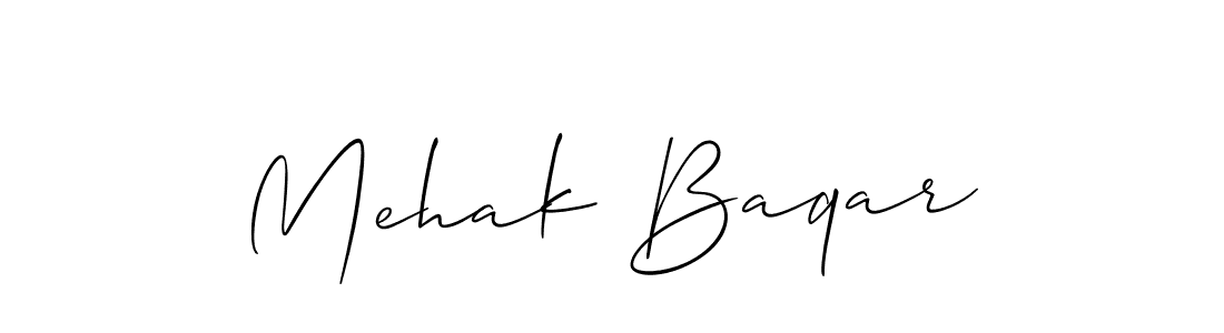 It looks lik you need a new signature style for name Mehak Baqar. Design unique handwritten (Allison_Script) signature with our free signature maker in just a few clicks. Mehak Baqar signature style 2 images and pictures png