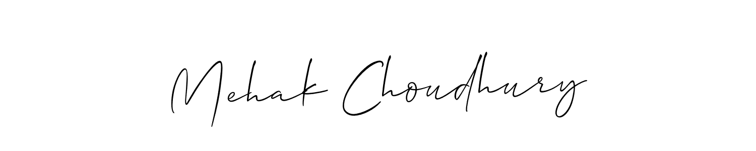 Create a beautiful signature design for name Mehak Choudhury. With this signature (Allison_Script) fonts, you can make a handwritten signature for free. Mehak Choudhury signature style 2 images and pictures png