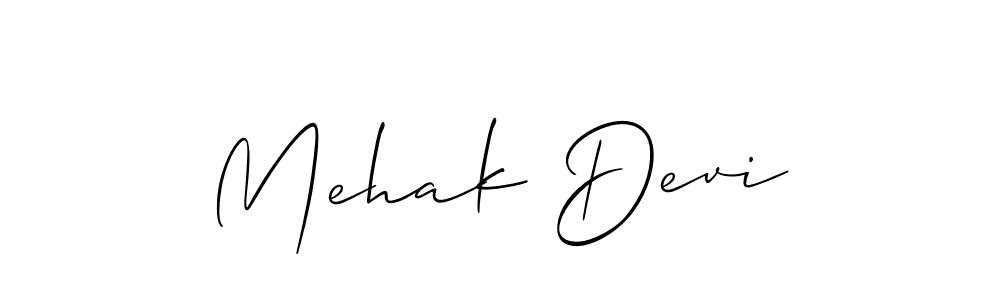 Make a short Mehak Devi signature style. Manage your documents anywhere anytime using Allison_Script. Create and add eSignatures, submit forms, share and send files easily. Mehak Devi signature style 2 images and pictures png