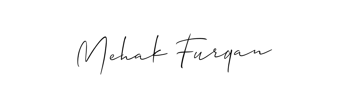 Also we have Mehak Furqan name is the best signature style. Create professional handwritten signature collection using Allison_Script autograph style. Mehak Furqan signature style 2 images and pictures png