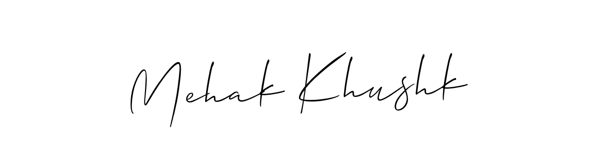 How to make Mehak Khushk signature? Allison_Script is a professional autograph style. Create handwritten signature for Mehak Khushk name. Mehak Khushk signature style 2 images and pictures png