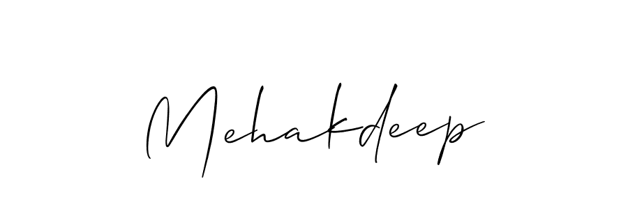 Make a beautiful signature design for name Mehakdeep. With this signature (Allison_Script) style, you can create a handwritten signature for free. Mehakdeep signature style 2 images and pictures png