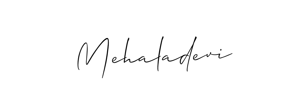 The best way (Allison_Script) to make a short signature is to pick only two or three words in your name. The name Mehaladevi include a total of six letters. For converting this name. Mehaladevi signature style 2 images and pictures png