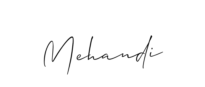 Make a beautiful signature design for name Mehandi. With this signature (Allison_Script) style, you can create a handwritten signature for free. Mehandi signature style 2 images and pictures png