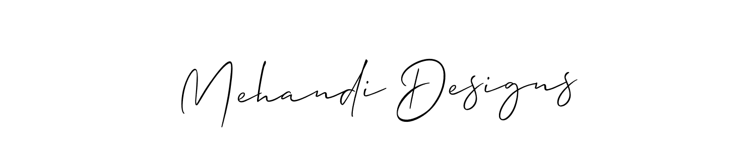 Also You can easily find your signature by using the search form. We will create Mehandi Designs name handwritten signature images for you free of cost using Allison_Script sign style. Mehandi Designs signature style 2 images and pictures png