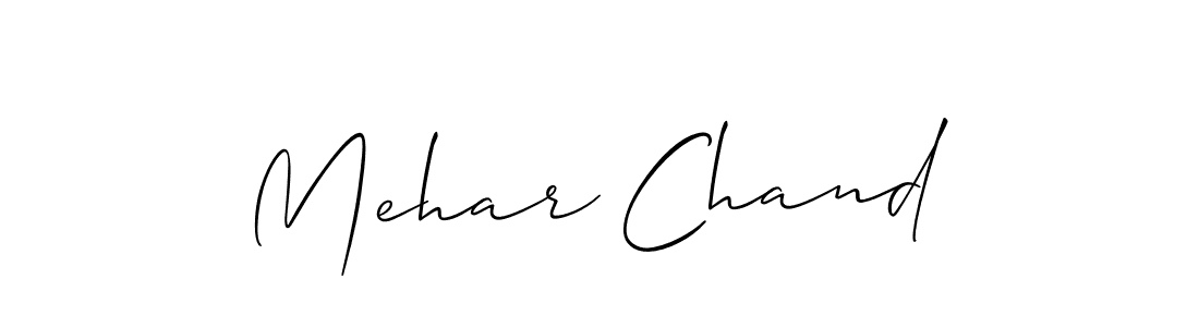 Create a beautiful signature design for name Mehar Chand. With this signature (Allison_Script) fonts, you can make a handwritten signature for free. Mehar Chand signature style 2 images and pictures png