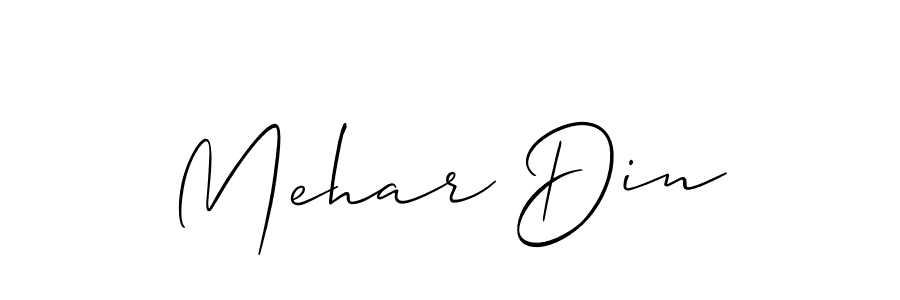 Also You can easily find your signature by using the search form. We will create Mehar Din name handwritten signature images for you free of cost using Allison_Script sign style. Mehar Din signature style 2 images and pictures png