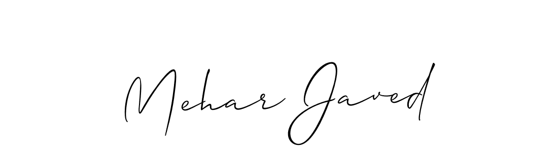 Design your own signature with our free online signature maker. With this signature software, you can create a handwritten (Allison_Script) signature for name Mehar Javed. Mehar Javed signature style 2 images and pictures png