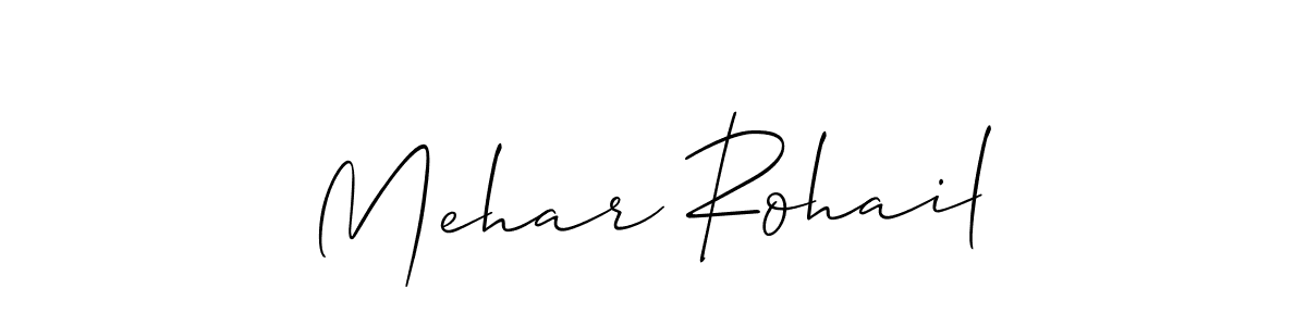 Also You can easily find your signature by using the search form. We will create Mehar Rohail name handwritten signature images for you free of cost using Allison_Script sign style. Mehar Rohail signature style 2 images and pictures png