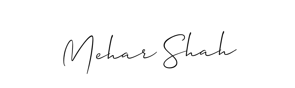 The best way (Allison_Script) to make a short signature is to pick only two or three words in your name. The name Mehar Shah include a total of six letters. For converting this name. Mehar Shah signature style 2 images and pictures png