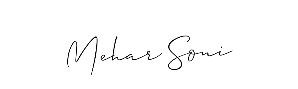 This is the best signature style for the Mehar Soni name. Also you like these signature font (Allison_Script). Mix name signature. Mehar Soni signature style 2 images and pictures png