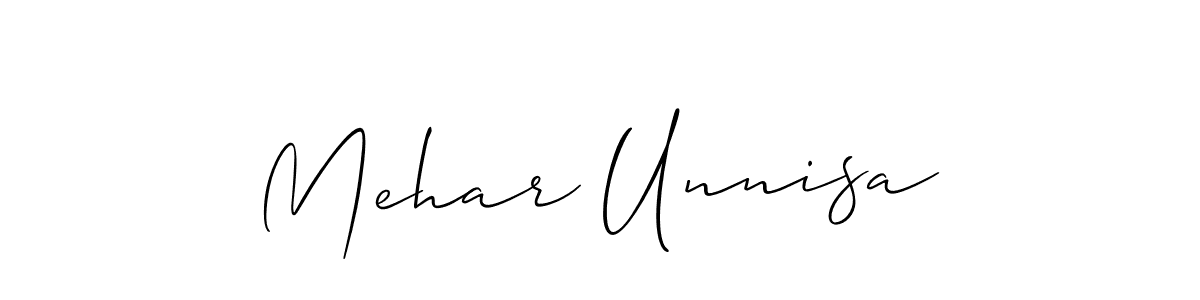 Also we have Mehar Unnisa name is the best signature style. Create professional handwritten signature collection using Allison_Script autograph style. Mehar Unnisa signature style 2 images and pictures png