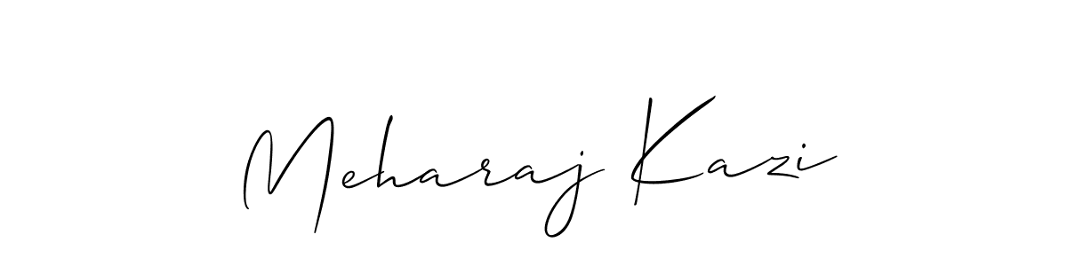 Create a beautiful signature design for name Meharaj Kazi. With this signature (Allison_Script) fonts, you can make a handwritten signature for free. Meharaj Kazi signature style 2 images and pictures png