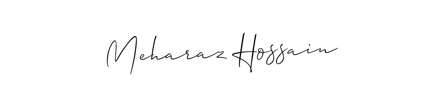 Make a beautiful signature design for name Meharaz Hossain. With this signature (Allison_Script) style, you can create a handwritten signature for free. Meharaz Hossain signature style 2 images and pictures png