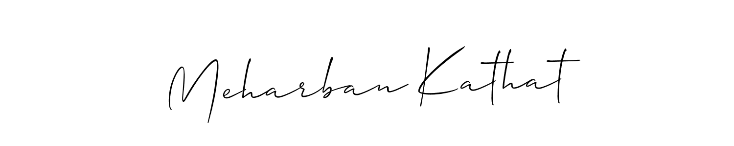 You should practise on your own different ways (Allison_Script) to write your name (Meharban Kathat) in signature. don't let someone else do it for you. Meharban Kathat signature style 2 images and pictures png