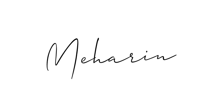 How to make Meharin signature? Allison_Script is a professional autograph style. Create handwritten signature for Meharin name. Meharin signature style 2 images and pictures png