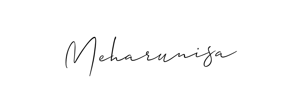 How to make Meharunisa signature? Allison_Script is a professional autograph style. Create handwritten signature for Meharunisa name. Meharunisa signature style 2 images and pictures png