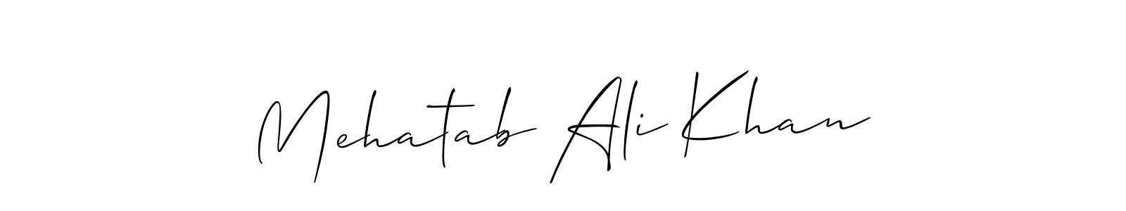 Allison_Script is a professional signature style that is perfect for those who want to add a touch of class to their signature. It is also a great choice for those who want to make their signature more unique. Get Mehatab Ali Khan name to fancy signature for free. Mehatab Ali Khan signature style 2 images and pictures png