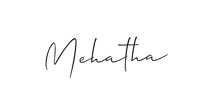 Make a short Mehatha signature style. Manage your documents anywhere anytime using Allison_Script. Create and add eSignatures, submit forms, share and send files easily. Mehatha signature style 2 images and pictures png