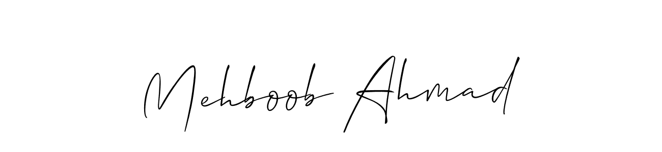 Create a beautiful signature design for name Mehboob Ahmad. With this signature (Allison_Script) fonts, you can make a handwritten signature for free. Mehboob Ahmad signature style 2 images and pictures png