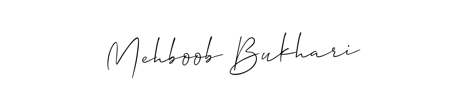 Also You can easily find your signature by using the search form. We will create Mehboob Bukhari name handwritten signature images for you free of cost using Allison_Script sign style. Mehboob Bukhari signature style 2 images and pictures png