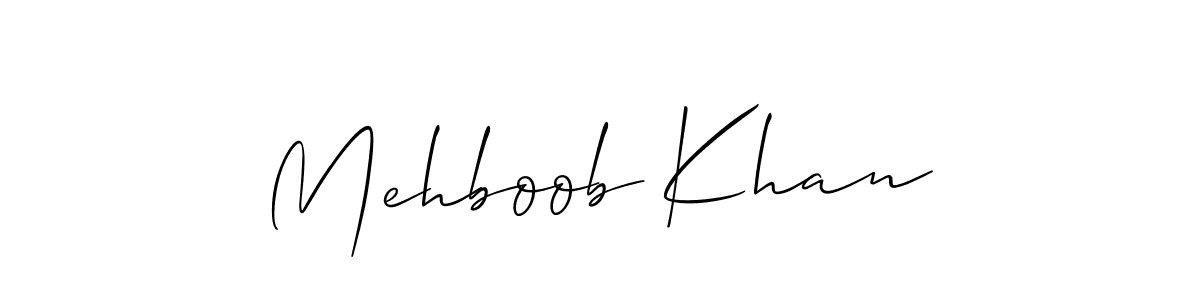 Make a beautiful signature design for name Mehboob Khan. With this signature (Allison_Script) style, you can create a handwritten signature for free. Mehboob Khan signature style 2 images and pictures png