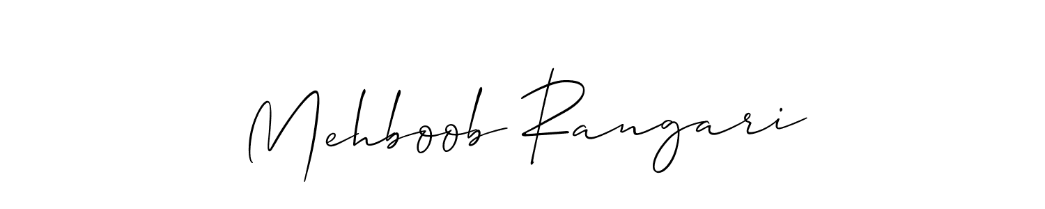 Use a signature maker to create a handwritten signature online. With this signature software, you can design (Allison_Script) your own signature for name Mehboob Rangari. Mehboob Rangari signature style 2 images and pictures png