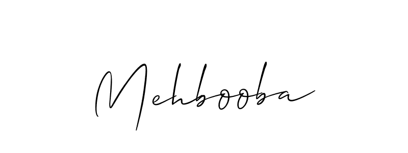 Use a signature maker to create a handwritten signature online. With this signature software, you can design (Allison_Script) your own signature for name Mehbooba. Mehbooba signature style 2 images and pictures png