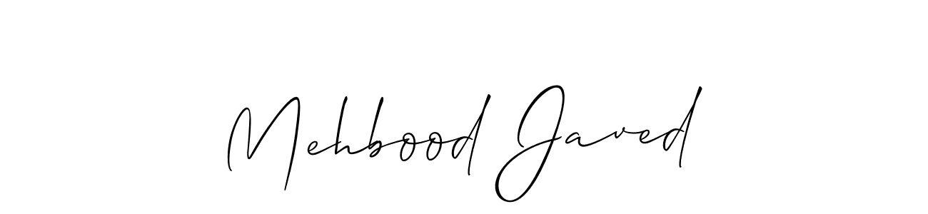 Make a beautiful signature design for name Mehbood Javed. With this signature (Allison_Script) style, you can create a handwritten signature for free. Mehbood Javed signature style 2 images and pictures png