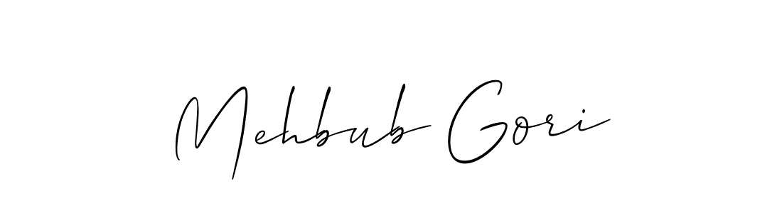 Use a signature maker to create a handwritten signature online. With this signature software, you can design (Allison_Script) your own signature for name Mehbub Gori. Mehbub Gori signature style 2 images and pictures png