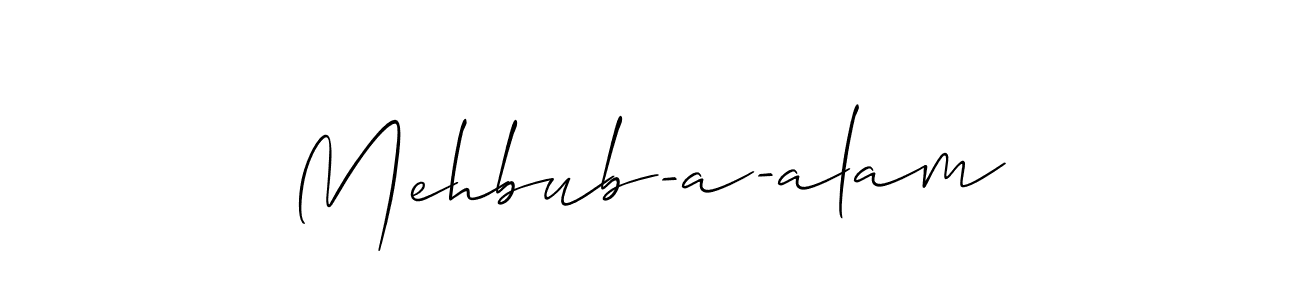 Also we have Mehbub-a-alam name is the best signature style. Create professional handwritten signature collection using Allison_Script autograph style. Mehbub-a-alam signature style 2 images and pictures png