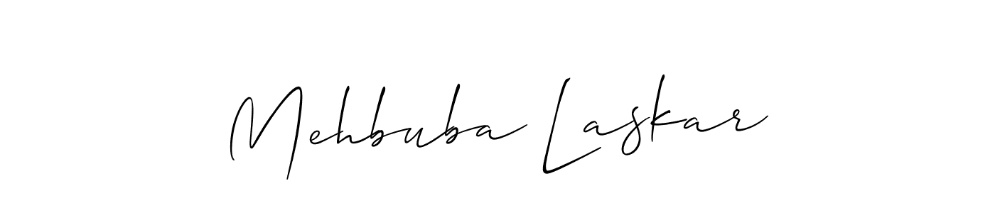 It looks lik you need a new signature style for name Mehbuba Laskar. Design unique handwritten (Allison_Script) signature with our free signature maker in just a few clicks. Mehbuba Laskar signature style 2 images and pictures png