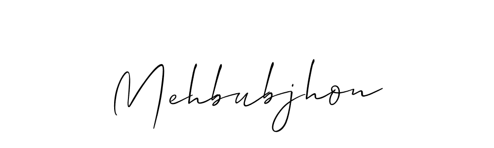 if you are searching for the best signature style for your name Mehbubjhon. so please give up your signature search. here we have designed multiple signature styles  using Allison_Script. Mehbubjhon signature style 2 images and pictures png