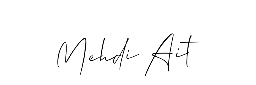 How to make Mehdi Ait name signature. Use Allison_Script style for creating short signs online. This is the latest handwritten sign. Mehdi Ait signature style 2 images and pictures png