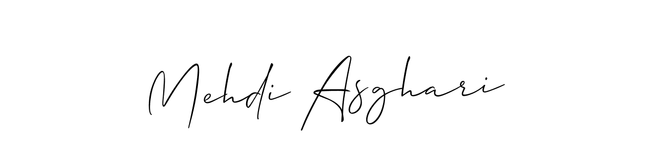 Use a signature maker to create a handwritten signature online. With this signature software, you can design (Allison_Script) your own signature for name Mehdi Asghari. Mehdi Asghari signature style 2 images and pictures png