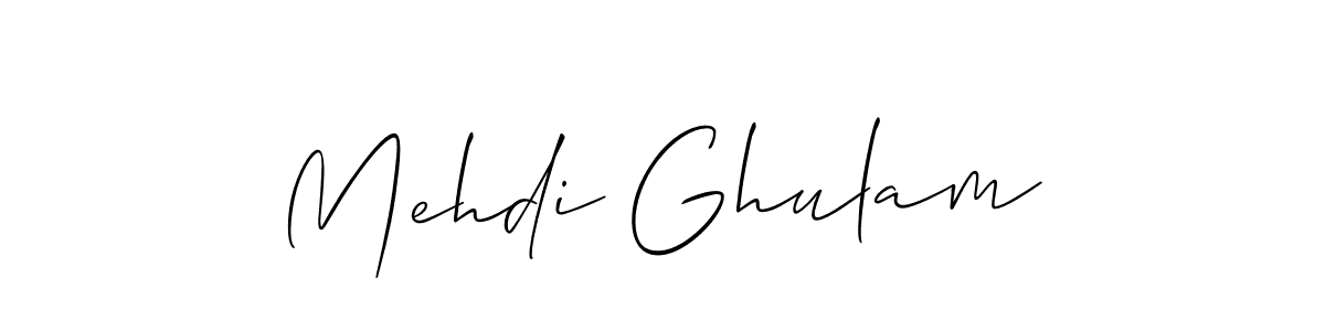 How to Draw Mehdi Ghulam signature style? Allison_Script is a latest design signature styles for name Mehdi Ghulam. Mehdi Ghulam signature style 2 images and pictures png