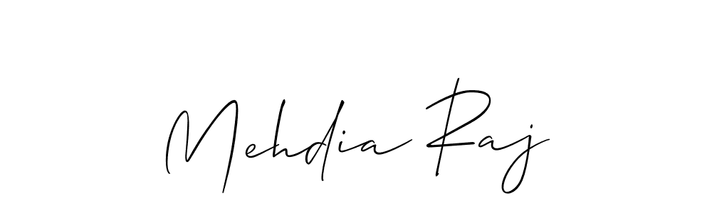 if you are searching for the best signature style for your name Mehdia Raj. so please give up your signature search. here we have designed multiple signature styles  using Allison_Script. Mehdia Raj signature style 2 images and pictures png