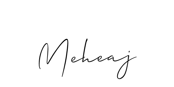 It looks lik you need a new signature style for name Meheaj. Design unique handwritten (Allison_Script) signature with our free signature maker in just a few clicks. Meheaj signature style 2 images and pictures png