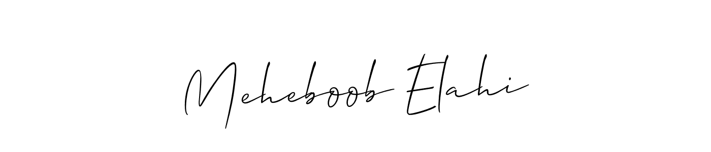 It looks lik you need a new signature style for name Meheboob Elahi. Design unique handwritten (Allison_Script) signature with our free signature maker in just a few clicks. Meheboob Elahi signature style 2 images and pictures png