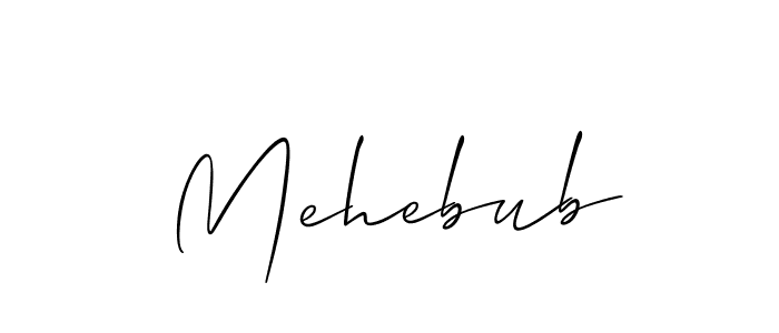 Also we have Mehebub name is the best signature style. Create professional handwritten signature collection using Allison_Script autograph style. Mehebub signature style 2 images and pictures png