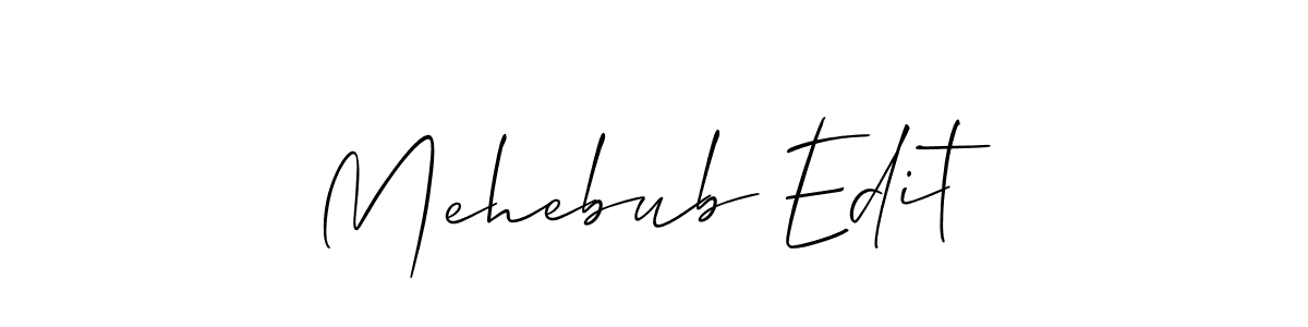 How to make Mehebub Edit name signature. Use Allison_Script style for creating short signs online. This is the latest handwritten sign. Mehebub Edit signature style 2 images and pictures png