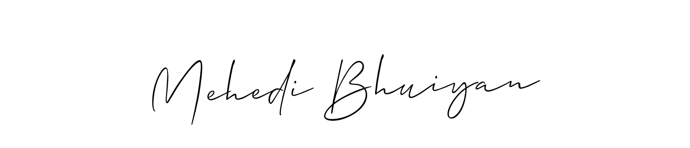 How to Draw Mehedi Bhuiyan signature style? Allison_Script is a latest design signature styles for name Mehedi Bhuiyan. Mehedi Bhuiyan signature style 2 images and pictures png