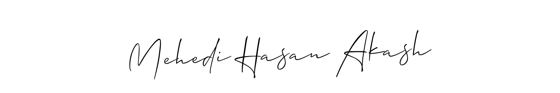 The best way (Allison_Script) to make a short signature is to pick only two or three words in your name. The name Mehedi Hasan Akash include a total of six letters. For converting this name. Mehedi Hasan Akash signature style 2 images and pictures png