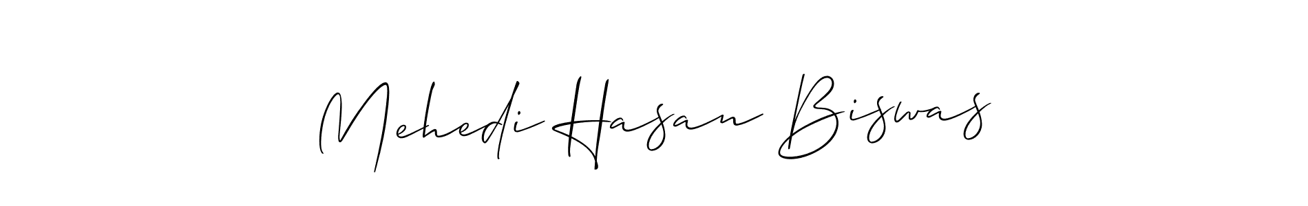 How to make Mehedi Hasan Biswas name signature. Use Allison_Script style for creating short signs online. This is the latest handwritten sign. Mehedi Hasan Biswas signature style 2 images and pictures png