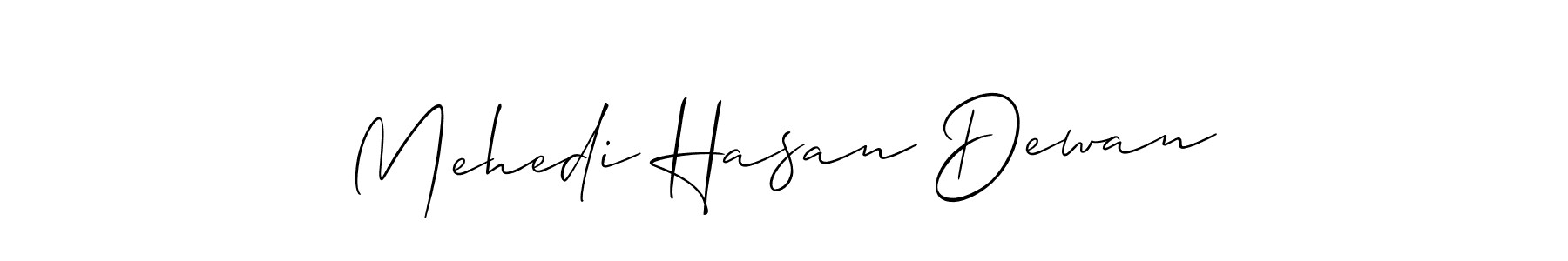 It looks lik you need a new signature style for name Mehedi Hasan Dewan. Design unique handwritten (Allison_Script) signature with our free signature maker in just a few clicks. Mehedi Hasan Dewan signature style 2 images and pictures png