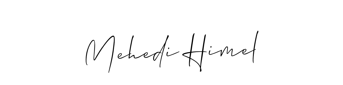 The best way (Allison_Script) to make a short signature is to pick only two or three words in your name. The name Mehedi Himel include a total of six letters. For converting this name. Mehedi Himel signature style 2 images and pictures png
