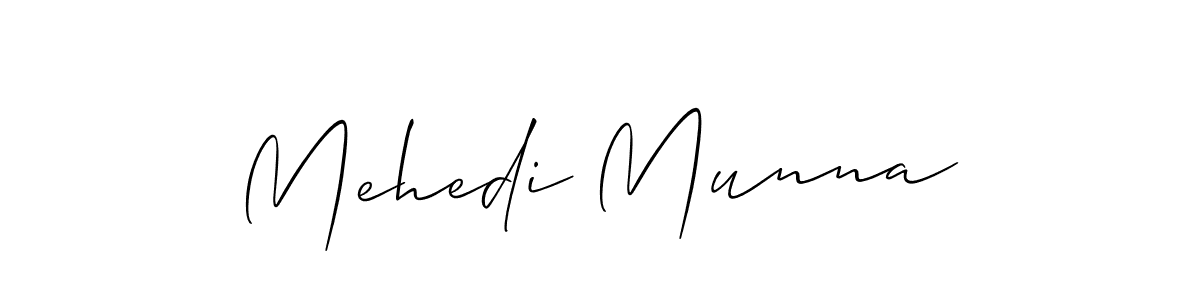 Design your own signature with our free online signature maker. With this signature software, you can create a handwritten (Allison_Script) signature for name Mehedi Munna. Mehedi Munna signature style 2 images and pictures png