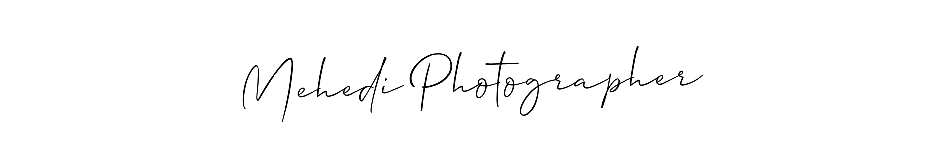 This is the best signature style for the Mehedi Photographer name. Also you like these signature font (Allison_Script). Mix name signature. Mehedi Photographer signature style 2 images and pictures png